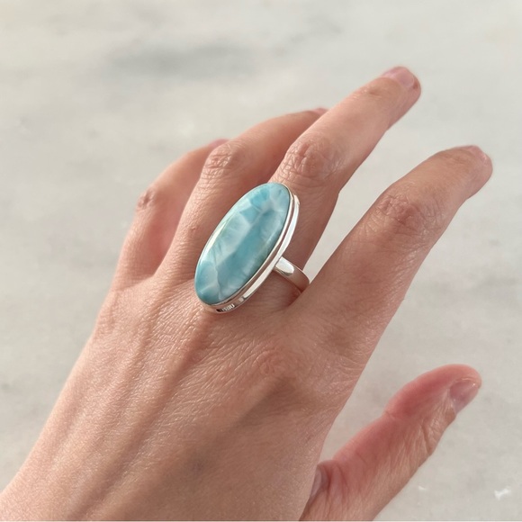 Sterling silver Larimar ring - Picture 7 of 10